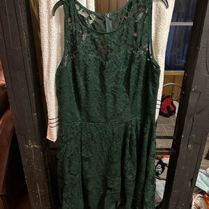 Elegant Green Lace Dress